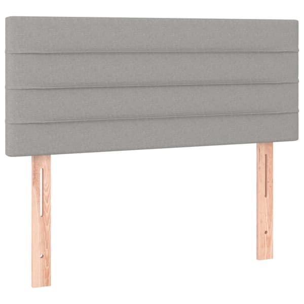 Sängyn pääty LED-valolla, vaaleanharmaa, 90x5x78/88 cm, kangas
