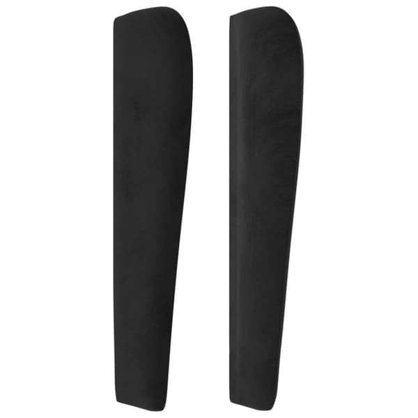 sengegavl med kanter 83x23x118/128 cm fløjl sort