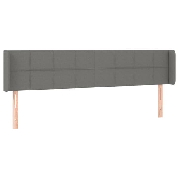 Sänggavel LED mörkgrå 163x16x78/88 cm tyg