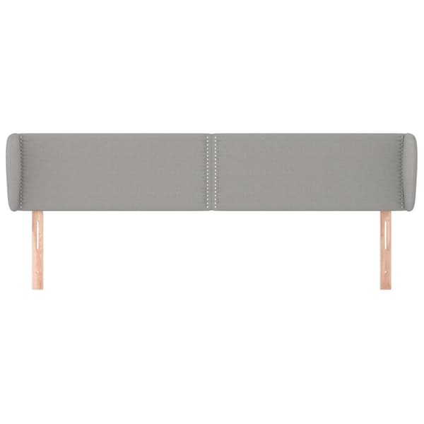 sengegavl med kanter 203x23x78/88cm stof lysegrå