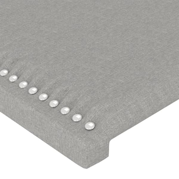 sengegavl med kanter 203x23x78/88cm stof lysegrå