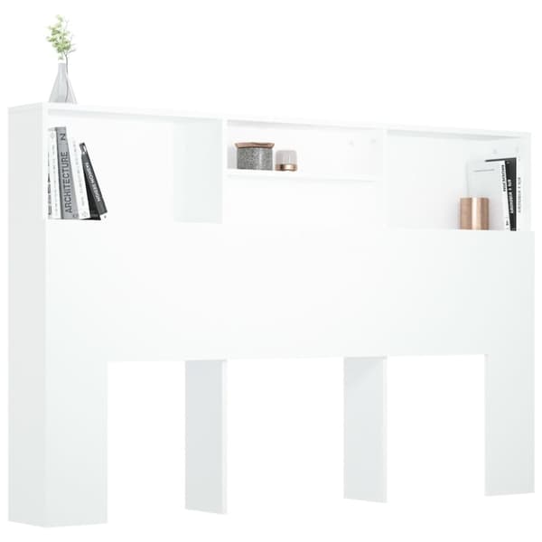sengegavl med opbevaring 160x19x103,5 cm hvid