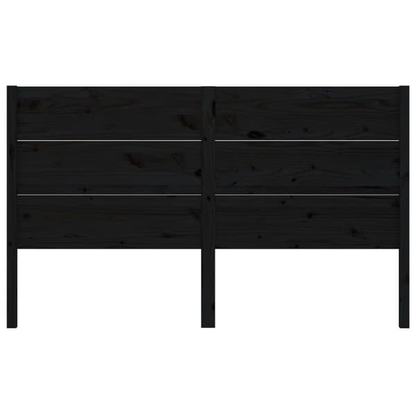 sengegærde 126x4x100 cm massivt fyrretræ sort