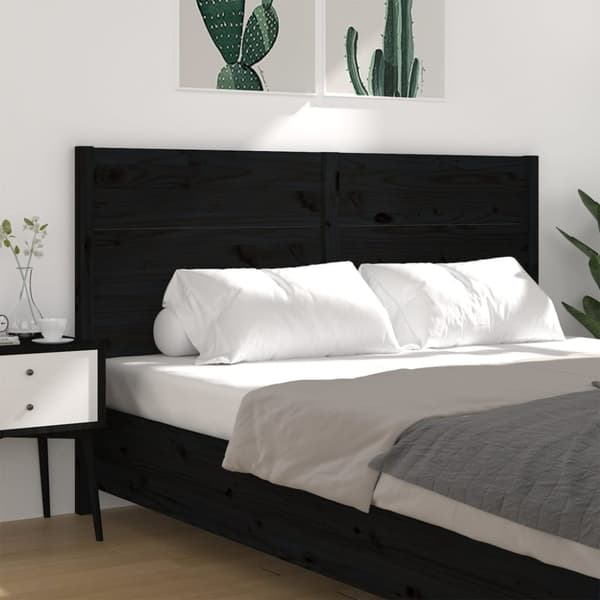 sengegærde 126x4x100 cm massivt fyrretræ sort