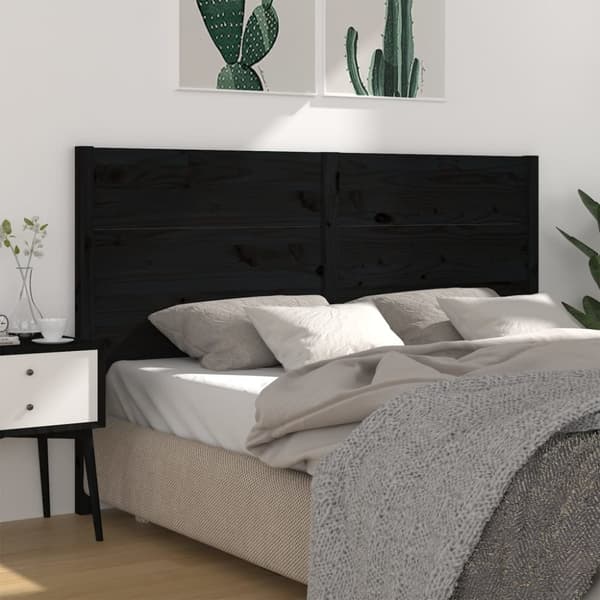 sengegærde 126x4x100 cm massivt fyrretræ sort