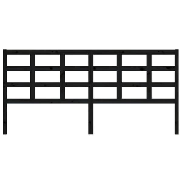 sengegærde 205,5x4x100 cm massivt fyrretræ sort