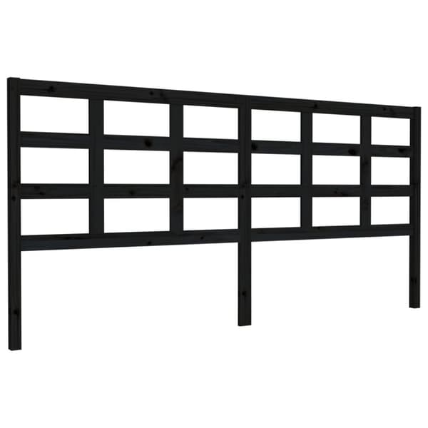 sengegærde 205,5x4x100 cm massivt fyrretræ sort