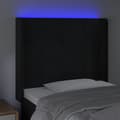Miniatyrbillede 4 af 6: sengegavl med LED-lys 93x16x118/128 cm fløjl sort
