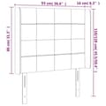 Miniatyrbillede 6 af 6: sengegavl med LED-lys 93x16x118/128 cm fløjl sort