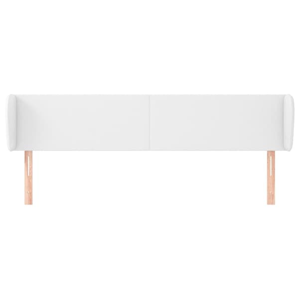 sengegavl med kanter 183x23x78/88 cm kunstlæder hvid