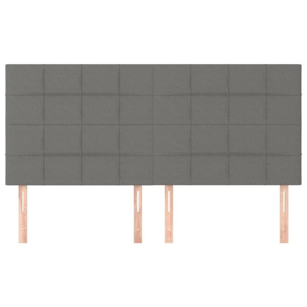 Sänggavel 4 st mörkgrå 80x5x78/88 cm tyg