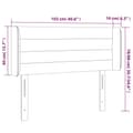 Miniatyrbillede 9 af 9: sengegavl med kanter 103x16x78/88 cm stof cremefarvet