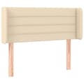 Miniatyrbillede 2 af 9: sengegavl med kanter 103x16x78/88 cm stof cremefarvet