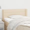 Miniatyrbillede 1 af 9: sengegavl med kanter 103x16x78/88 cm stof cremefarvet