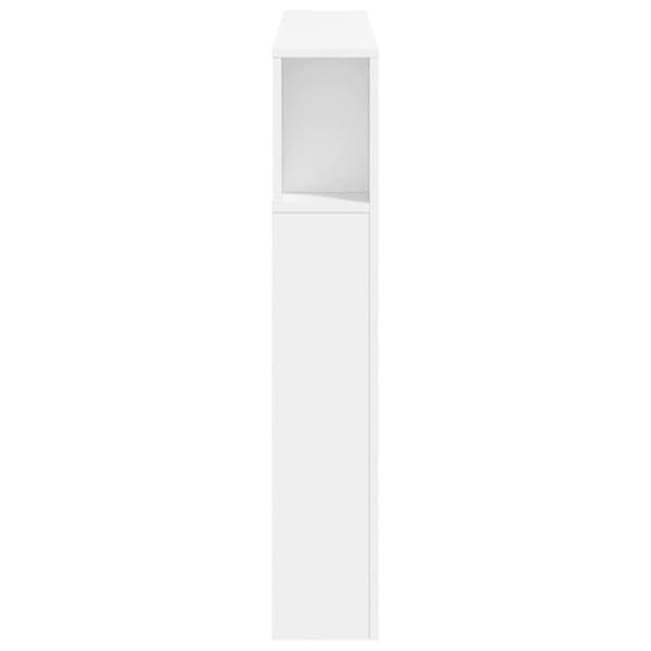 sengegavl med LED-lys 120x18,5x103,5 cm konstrueret træ hvid