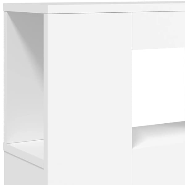 sengegavl med LED-lys 120x18,5x103,5 cm konstrueret træ hvid
