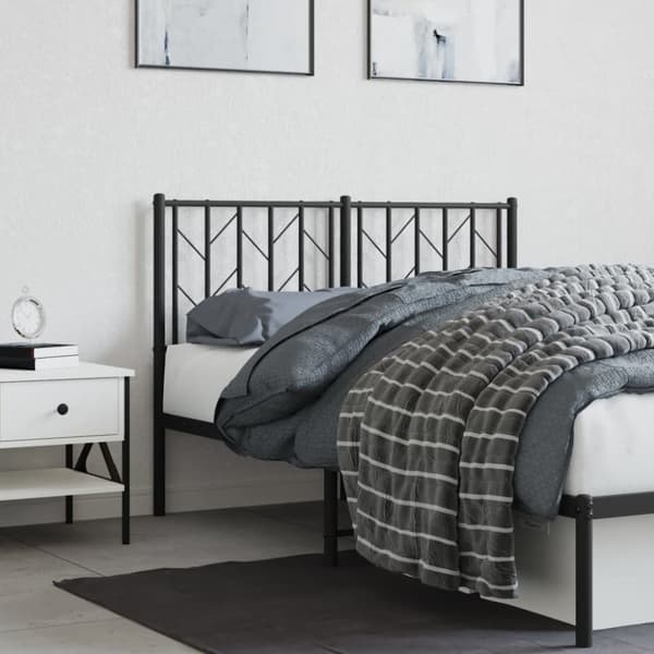 sengegavl 120 cm metal sort