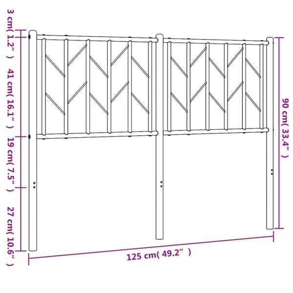 sengegavl 120 cm metal sort