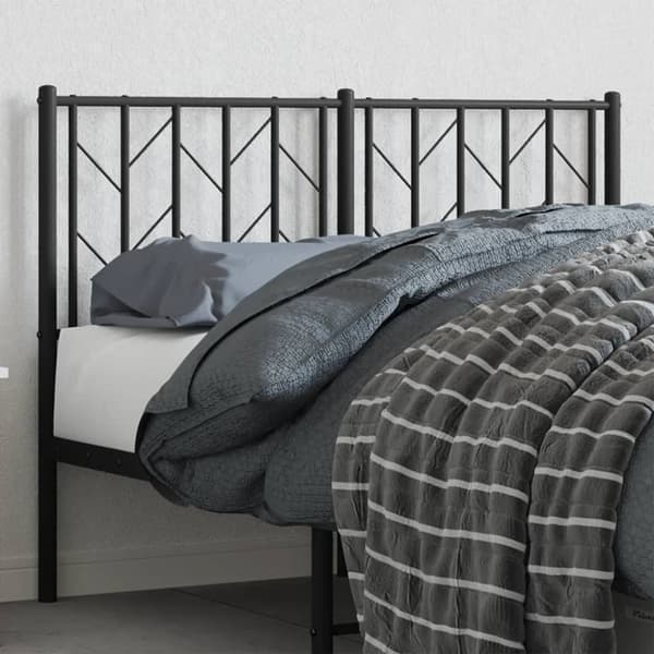 sengegavl 120 cm metal sort