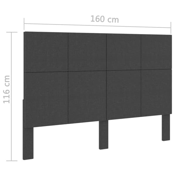 sengegavl 160x200 cm stof mørkegrå