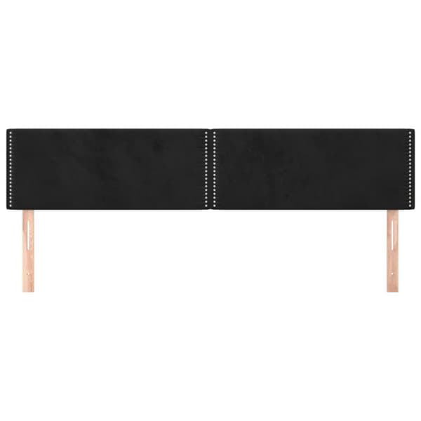 sengegavle 2 stk. 90x5x78/88 cm fløjl sort