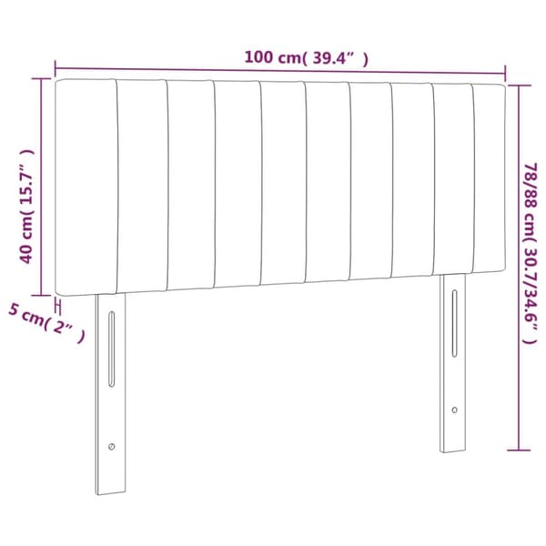 sengegavl 100x5x78/88 cm stof gråbrun