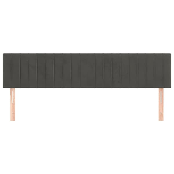 Sängyn päädyt, 2 kpl, tummanharmaa, 100x5x78/88cm, samettia