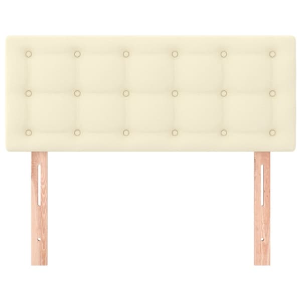 sengegavl 80x5x78/88 cm kunstlæder cremefarvet
