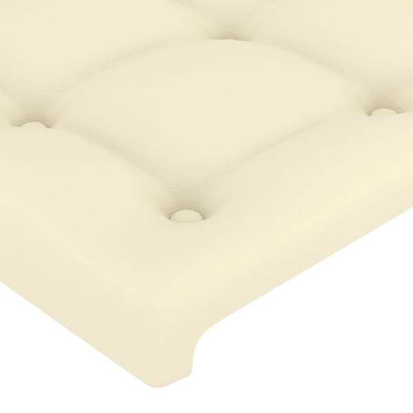 sengegavl 80x5x78/88 cm kunstlæder cremefarvet