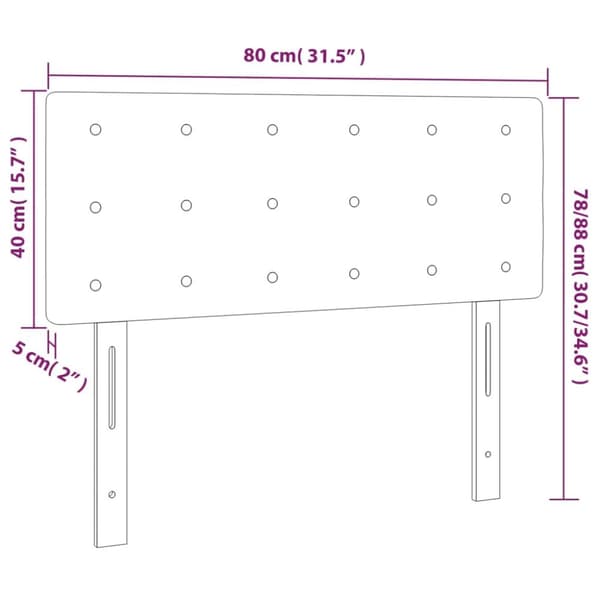 sengegavl 80x5x78/88 cm kunstlæder cremefarvet