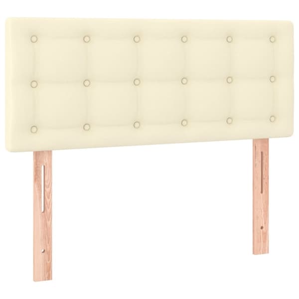 sengegavl 80x5x78/88 cm kunstlæder cremefarvet