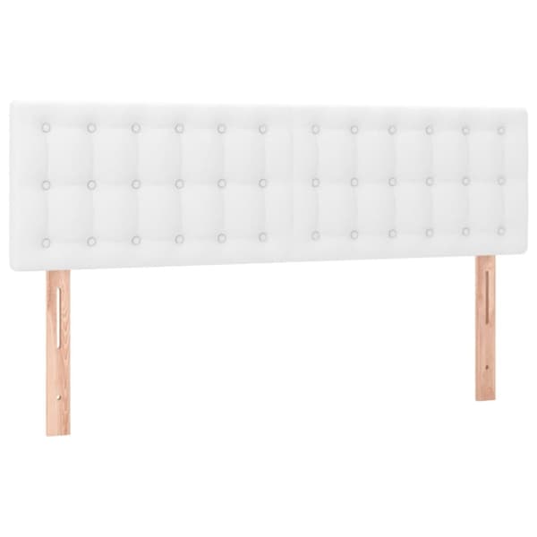 sengegavle 2 stk. 72x5x78/88 cm kunstlæder hvid
