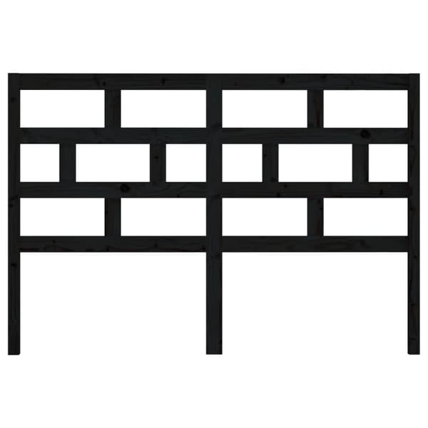 sengegærde 126x4x100 cm massivt fyrretræ sort