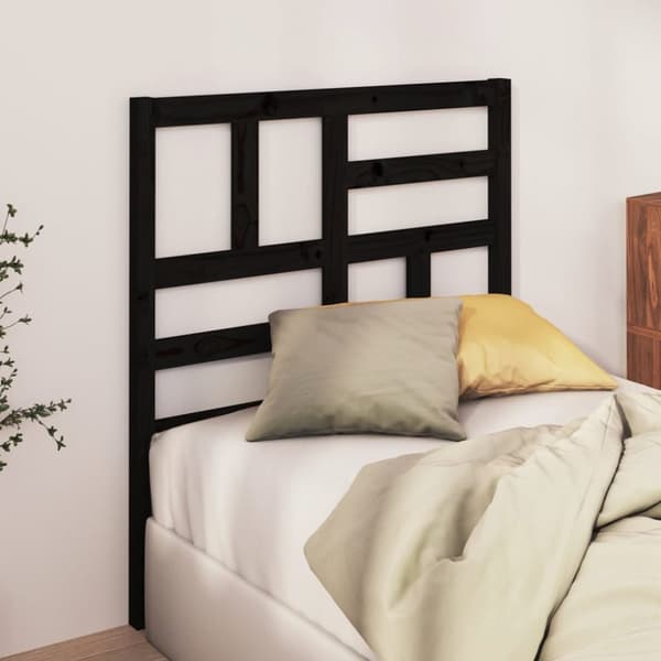 sengegærde 96x4x104 cm massivt fyrretræ sort