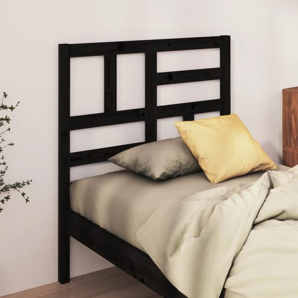 sengegærde 96x4x104 cm massivt fyrretræ sort