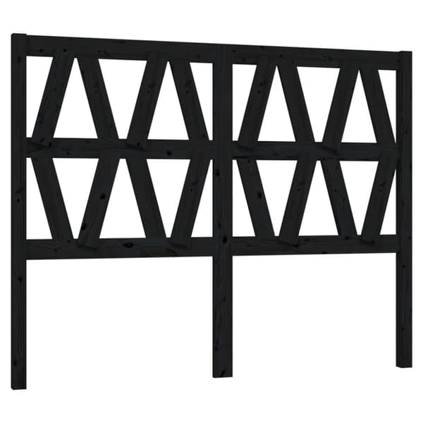 Sängynpääty musta 146x4x100 cm täysi mänty