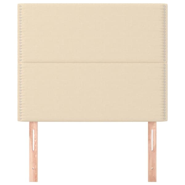 sengegavle 2 stk. 90x5x78/88 cm stof cremefarvet