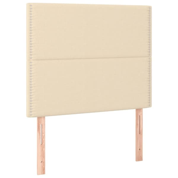 sengegavle 2 stk. 90x5x78/88 cm stof cremefarvet