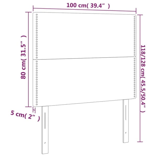 sengegavle 2 stk. 100x5x78/88 cm kunstlæder sort