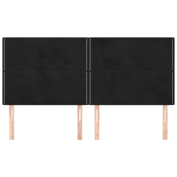 sengegavle 4 stk. 100x5x78/88 cm fløjl sort