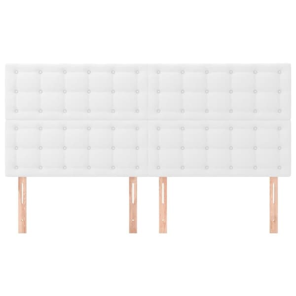 sengegavle 4 stk. 90x5x78/88 cm kunstlæder hvid