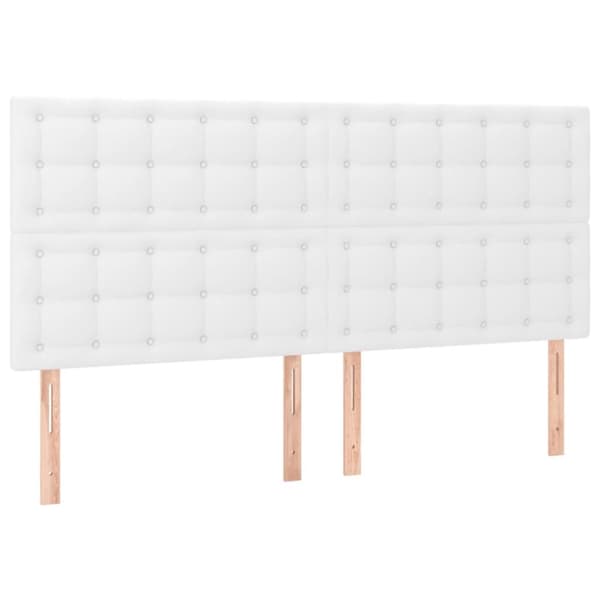 sengegavle 4 stk. 90x5x78/88 cm kunstlæder hvid
