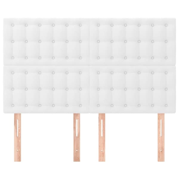 sengegavle 4 stk. 72x5x78/88 cm kunstlæder hvid