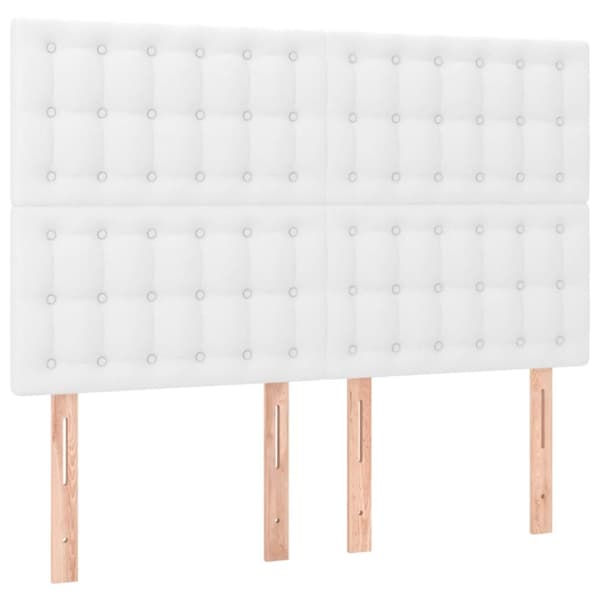 sengegavle 4 stk. 72x5x78/88 cm kunstlæder hvid