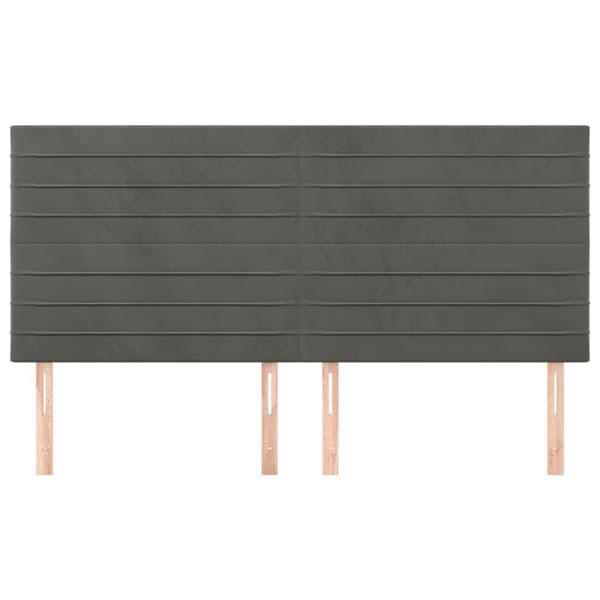 sengegavle 4 stk. 100x5x78/88 cm fløjl mørkegrå