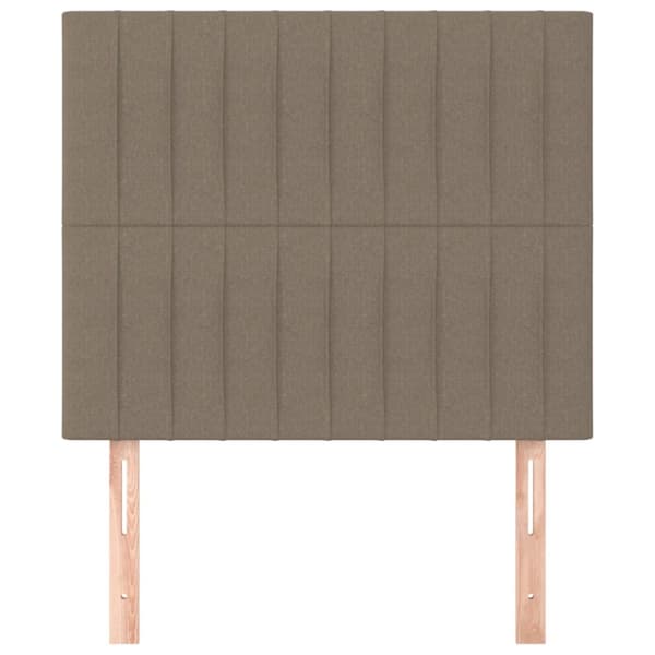 sengegavle 2 stk. 100x5x78/88 cm stof gråbrun