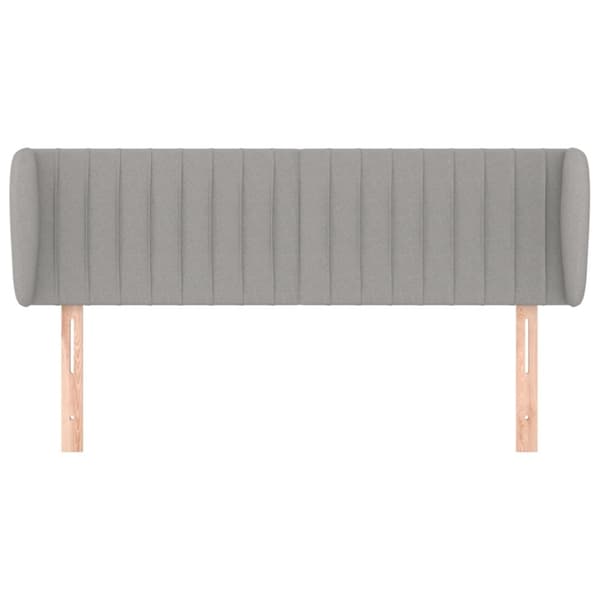sengegavl med kanter 147x23x78/88cm stof lysegrå
