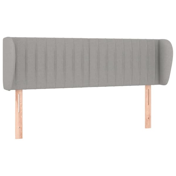 sengegavl med kanter 147x23x78/88cm stof lysegrå