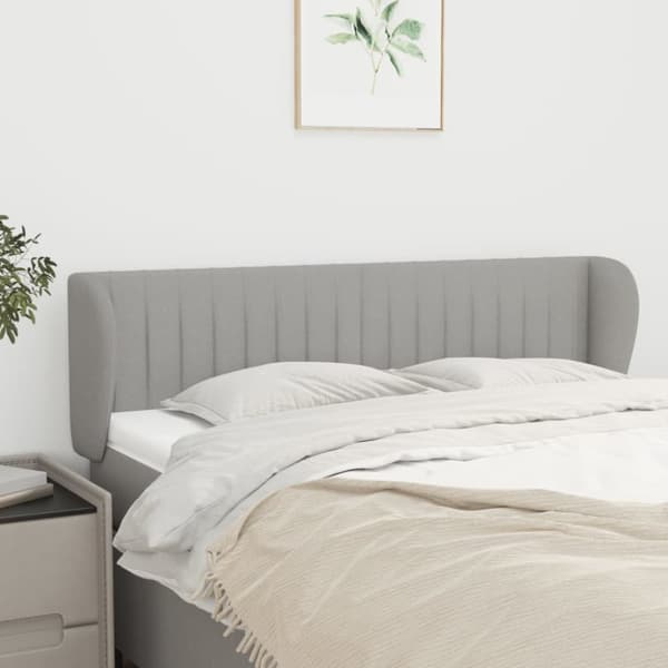 sengegavl med kanter 147x23x78/88cm stof lysegrå