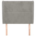 Miniatyrbillede 3 af 9: sengegavl med kanter 83x23x118/128 cm fløjl lysegrå